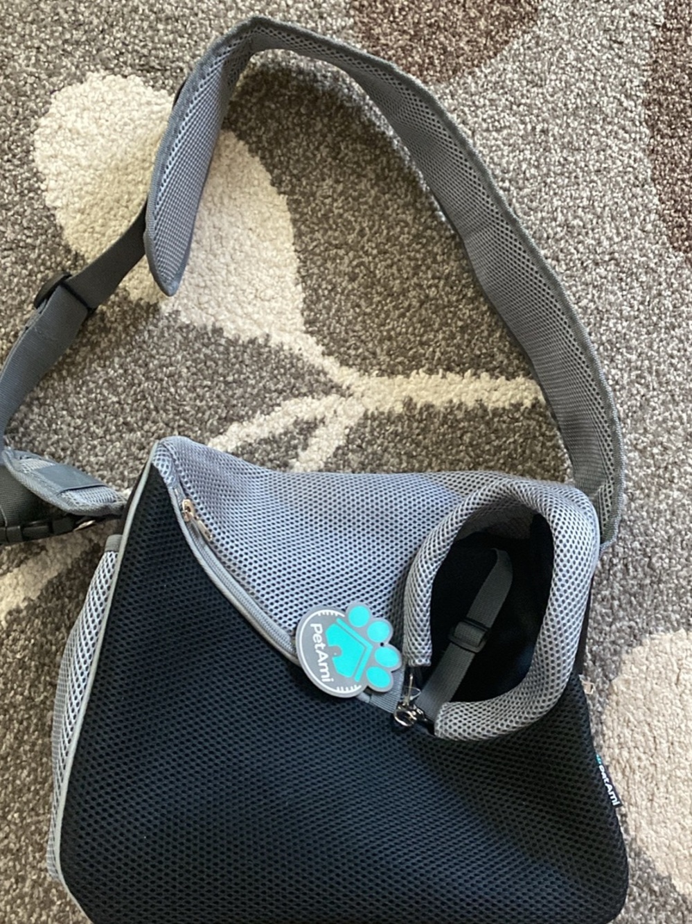 Gray and Black Men’s Sling Bag by